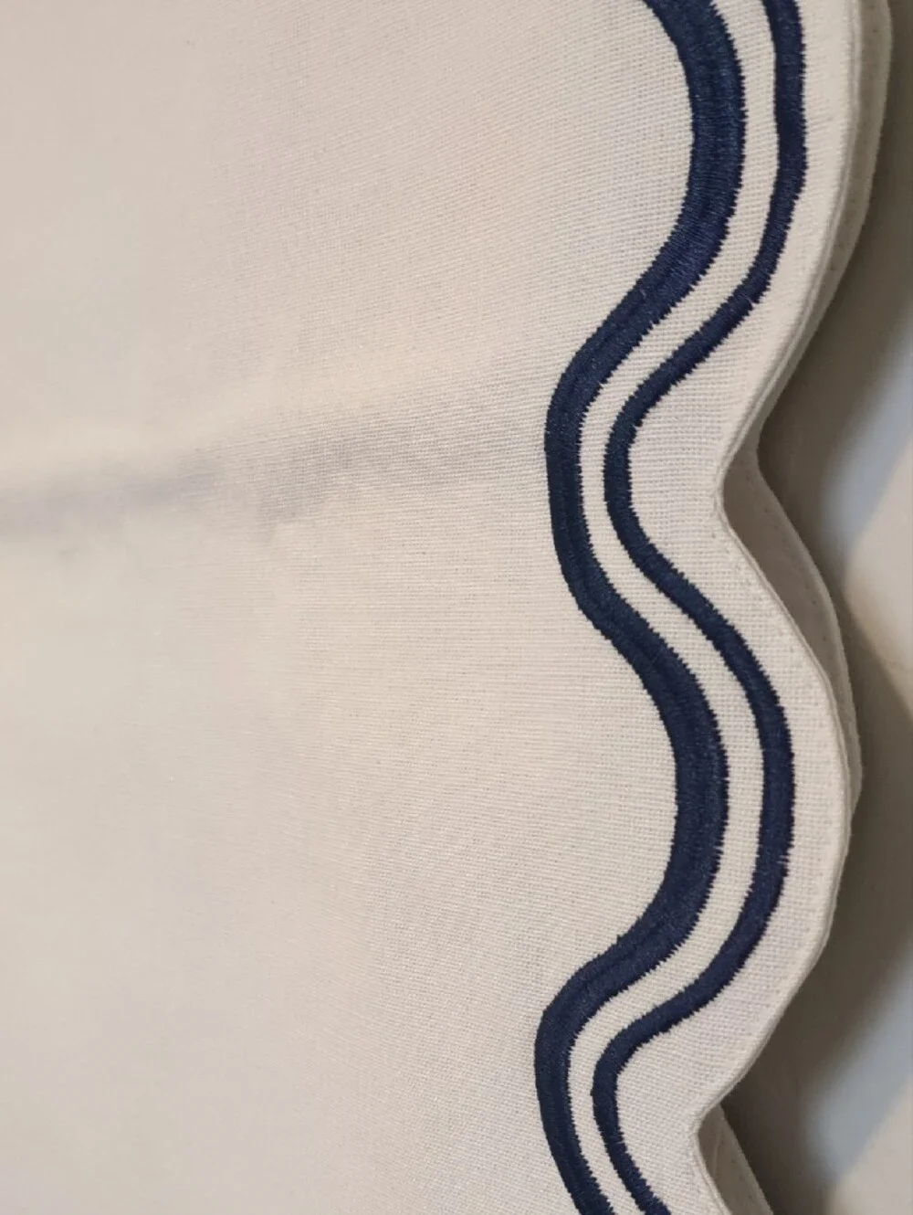 NWT Anthropologie Madeline White and Navy Embroidered Table Runner